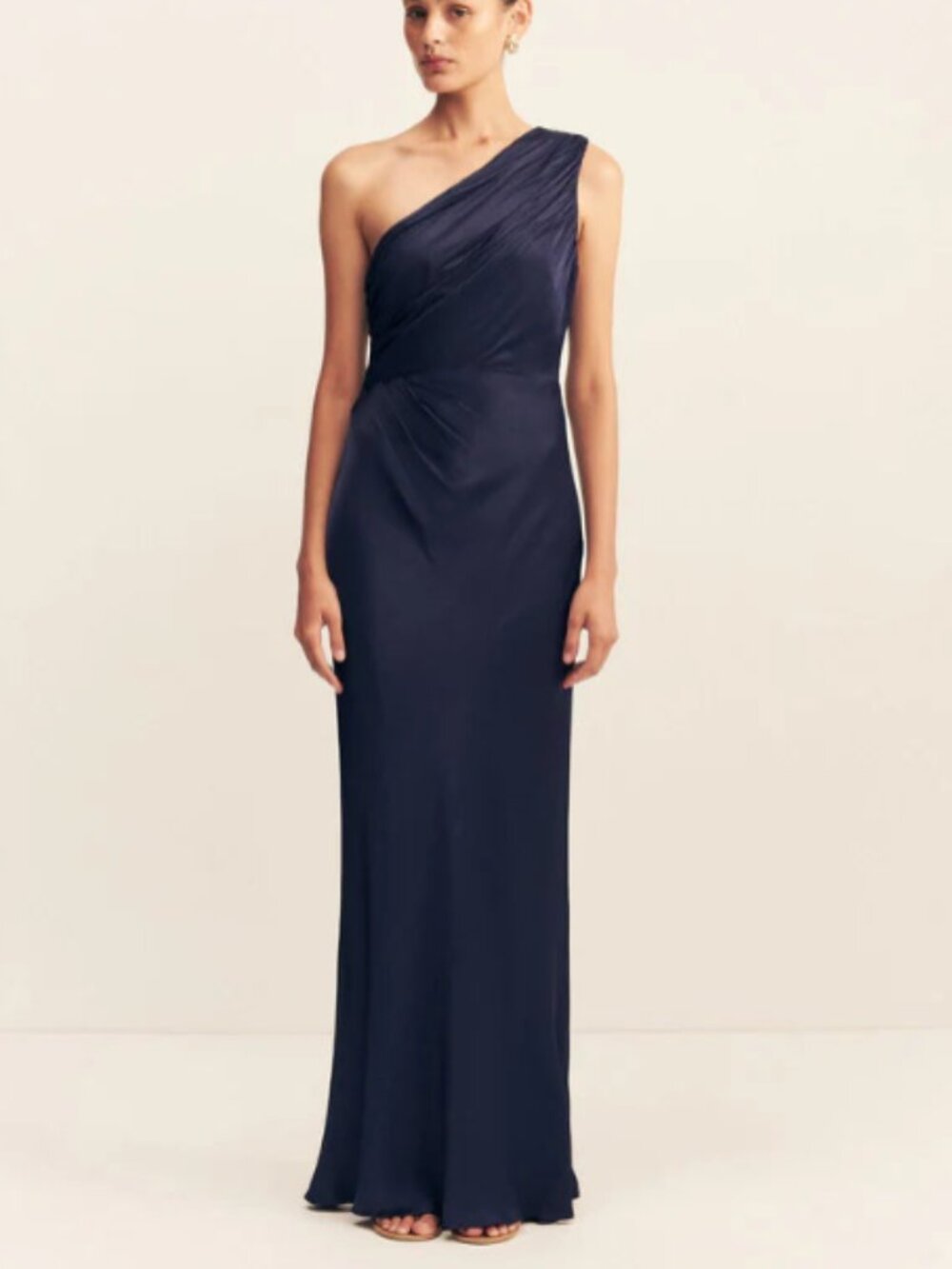 Shona Joy La Lune Gathered One Shoulder Maxi Dress - Midnight